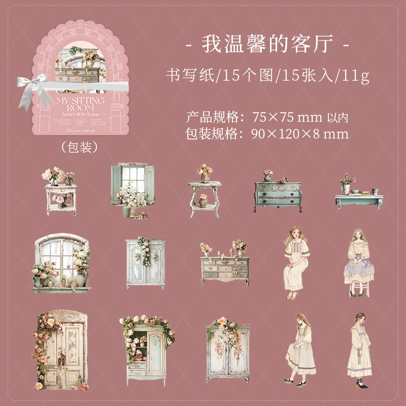 Annie’s Small Home Sticker Pack – Furniture & Landscape Hard Cards, 6 Options - ViktaShop