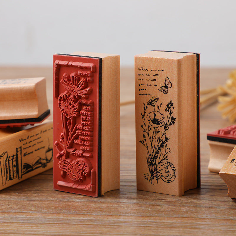 Wooden Stamp – Botanical & Girl Designs, 6 Options - ViktaShop