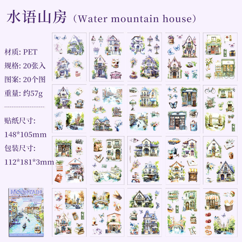 Cross-border PET Sticker Sheet Glazed Tile House - ViktaShop
