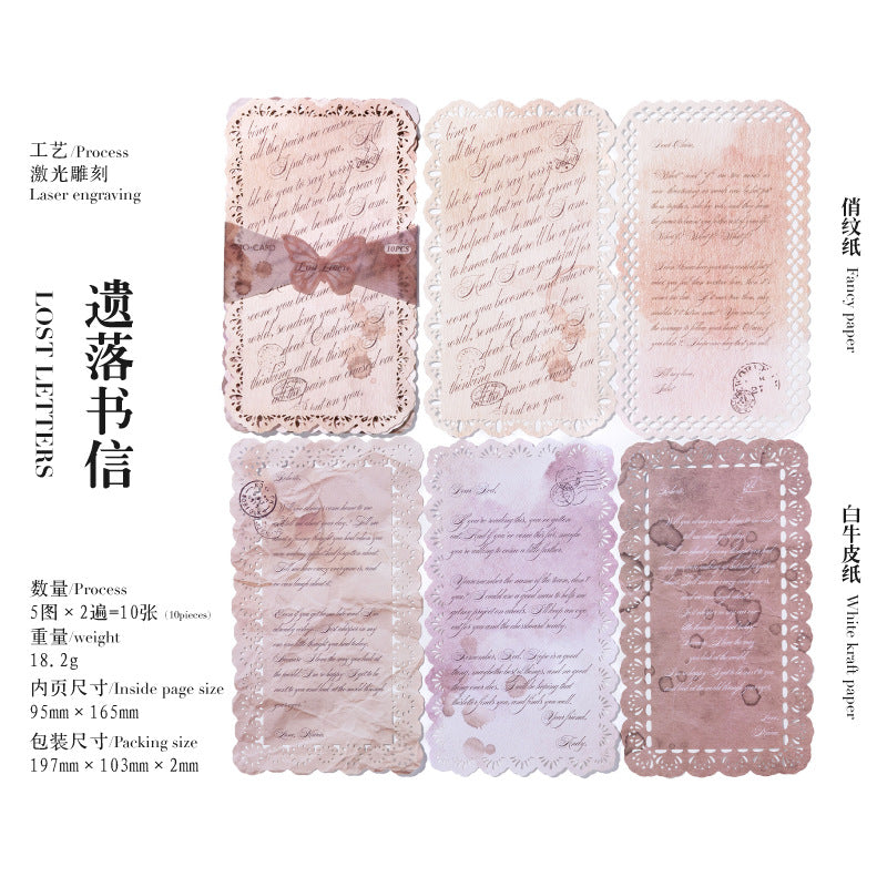 Paper Hollow Lace - Love Words Series, 10 Pcs - ViktaShop