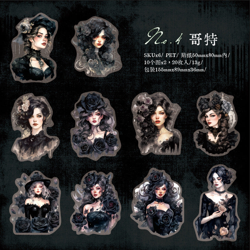 Mysterious Side Series PET Stickers, 6 Options - ViktaShop