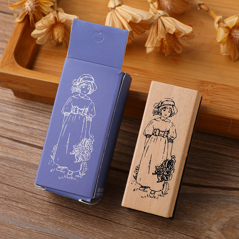 Wooden Stamp – Botanical & Girl Designs, 6 Options - ViktaShop