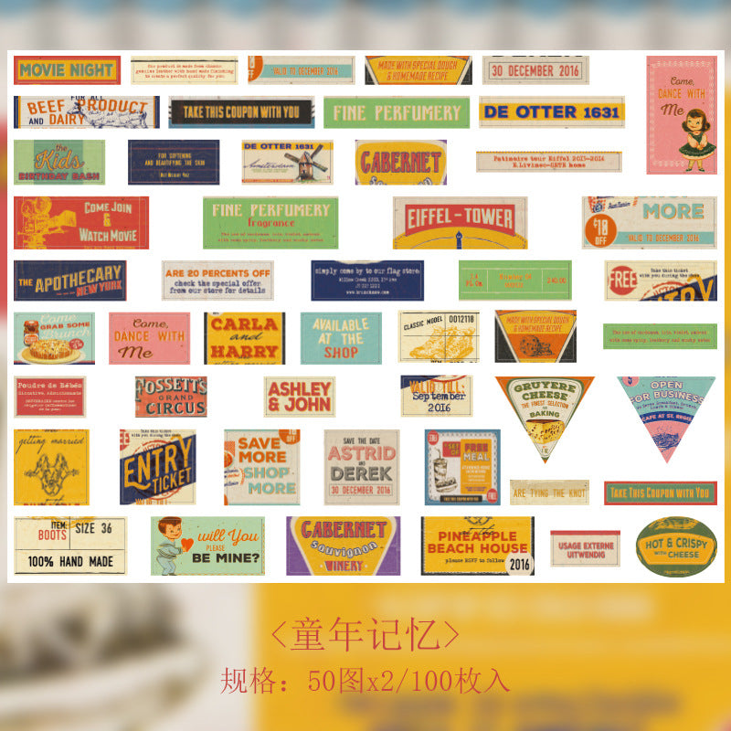 Sticker Bag – Searching Memory Series Retro INS Style, 8 Options - ViktaShop