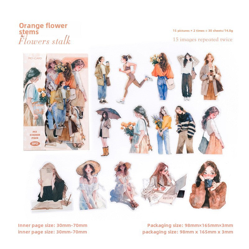 Happy Girl Series PET Stickers - ViktaShop