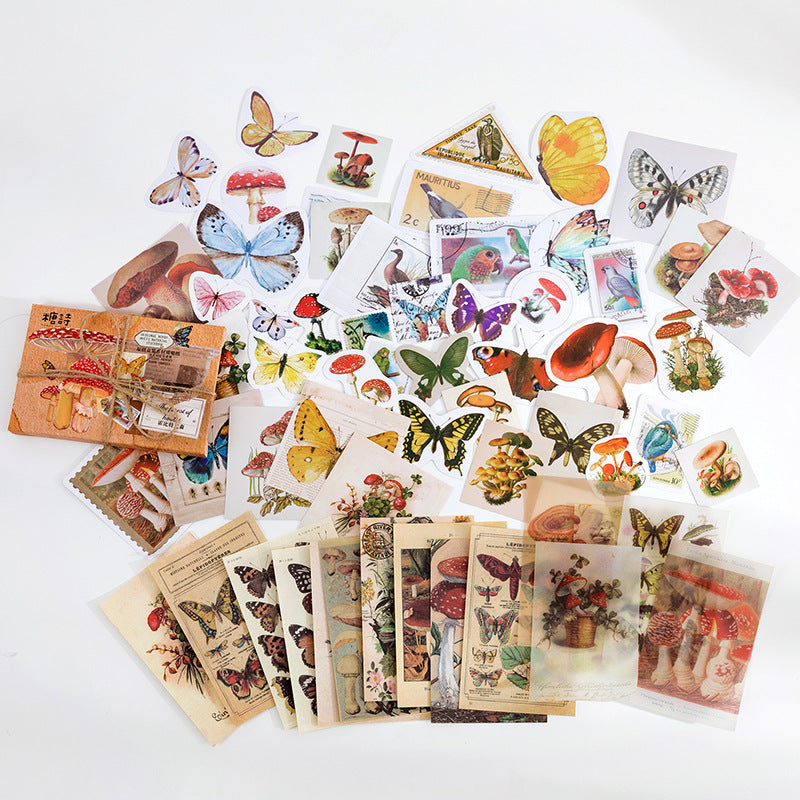 Vintage Design Stickers - Retro Aesthetic, 60 Pcs - ViktaShop