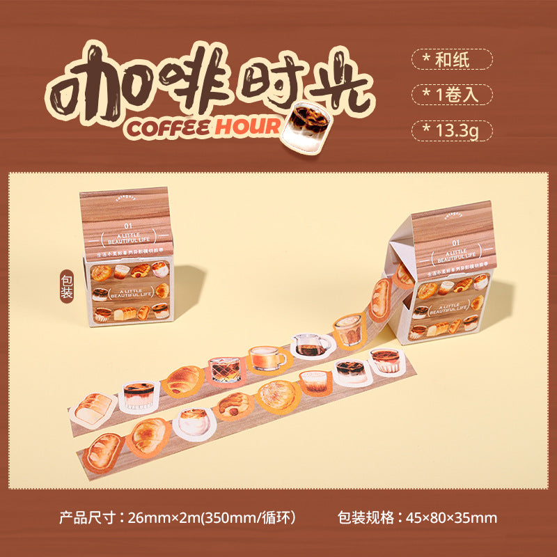 Die-cut Tape - Life Little Beauty Series, Coffee Time - 2m - ViktaShop