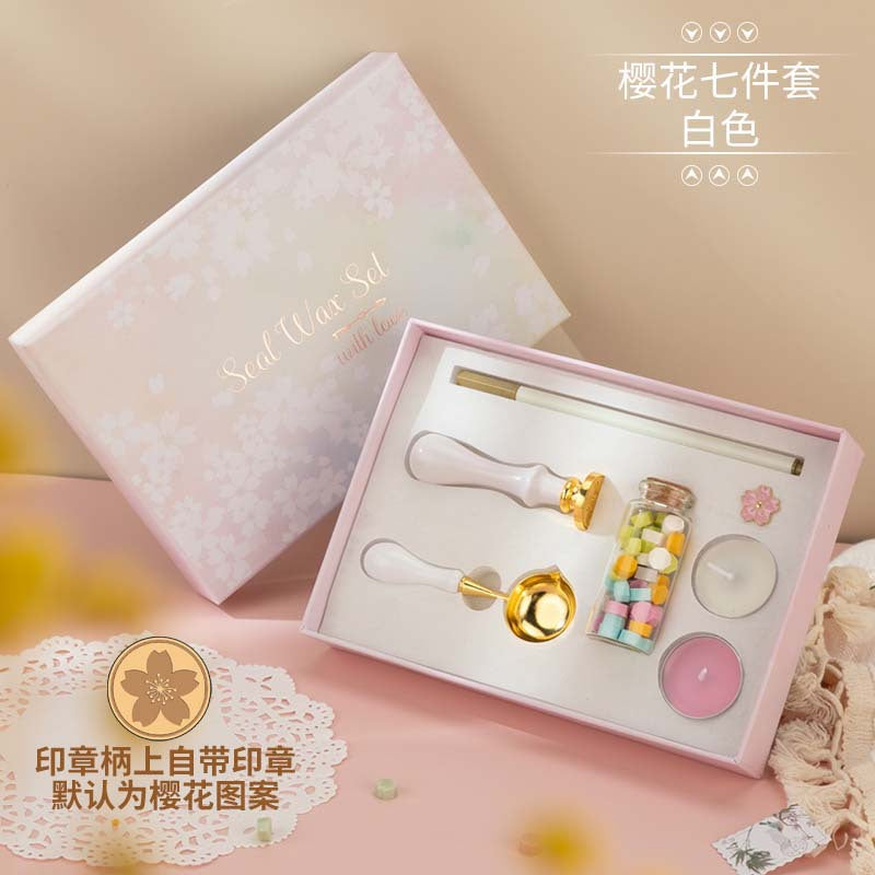 Cherry Blossom Fire Paint Seal Set – Complete Wax Seal Kit for Invitations & DIY - ViktaShop