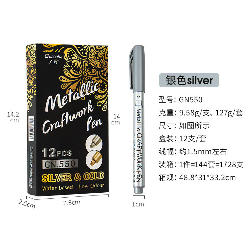 Color Metal Pen Set - Hard Tip Art Marker - ViktaShop