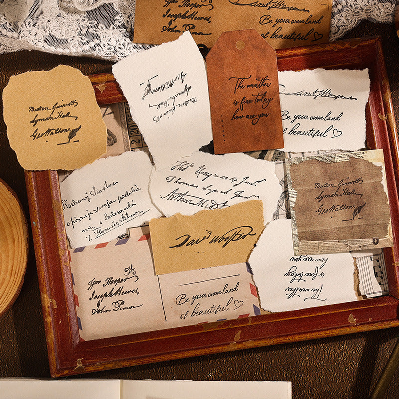 Wooden Stamp Set – 8 Retro English Letters - ViktaShop