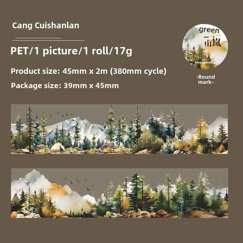 Mountain PET Tape for Scrapbooking