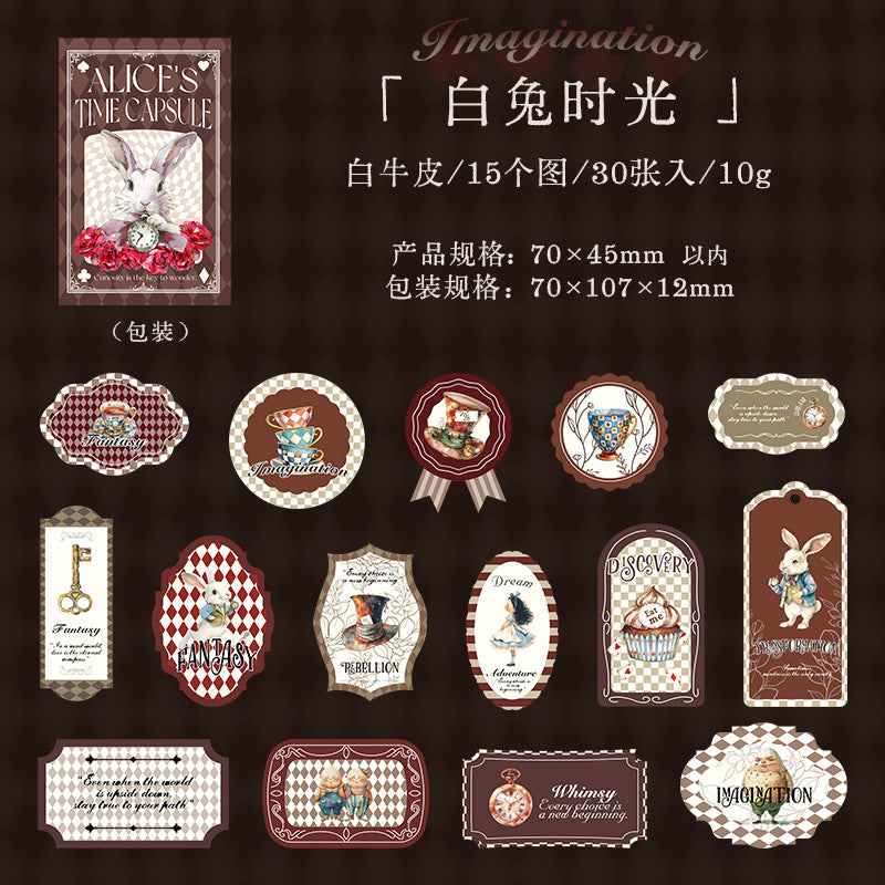 Time Box Series Boxed Stickers - 30 Pcs