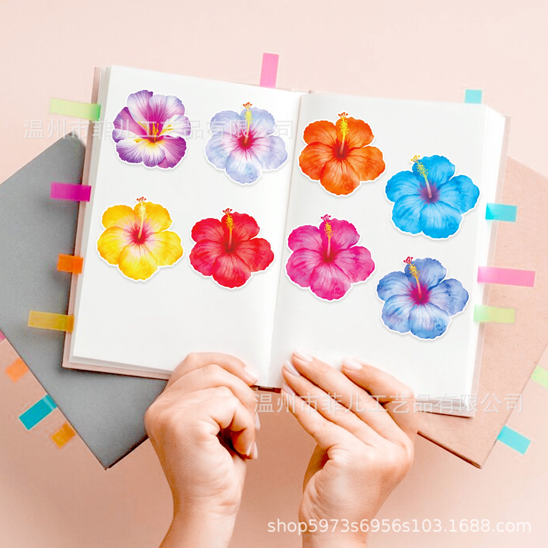 Hibiscus Flower Sticky Notes - Hawaiian Theme Special Shaped Stationery - ViktaShop