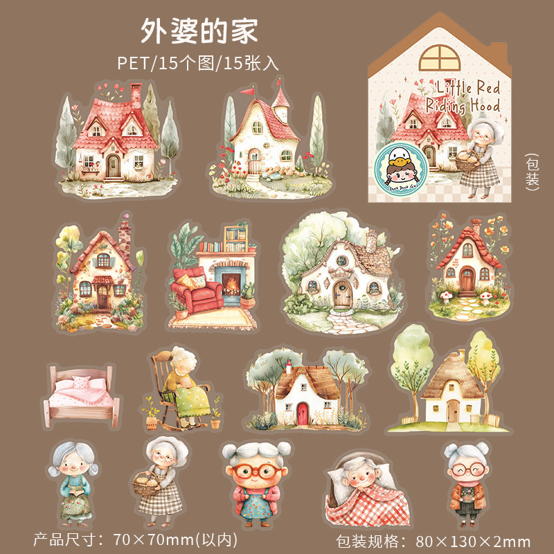 Little Red Riding Hood Series PET Stickers, 6 Options - ViktaShop