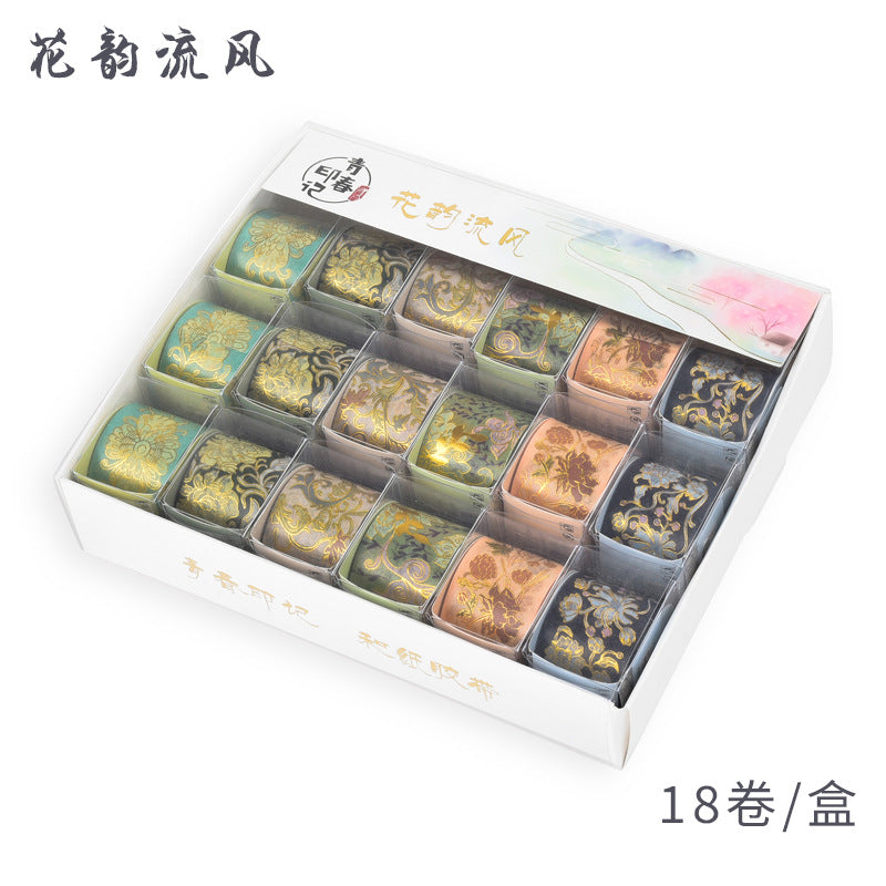 Ancient Style Flowers Bronzing Hand Tape, 3m - ViktaShop