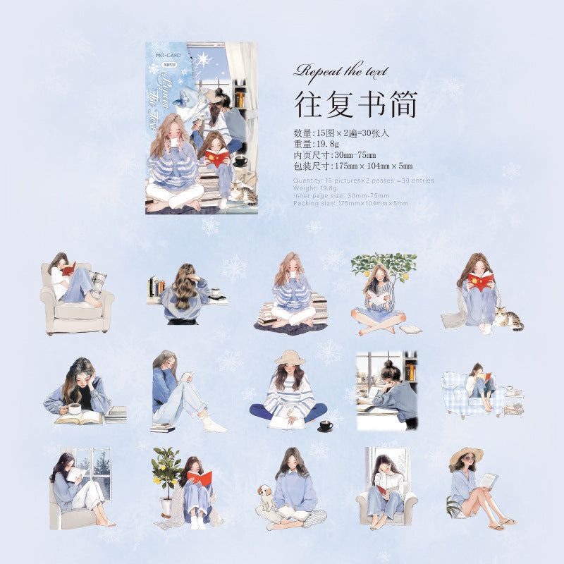 Elegant reading series PET stickers - ViktaShop