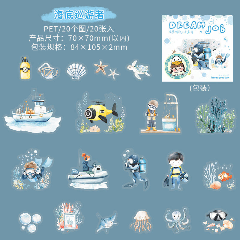 Dream Career Series PET Stickers, 6 Options - ViktaShop