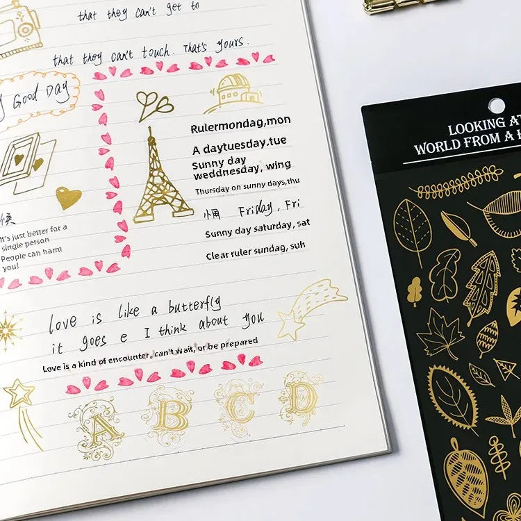 Tichen Gilded Snowflake & Star Stickers - 8 Designs - ViktaShop