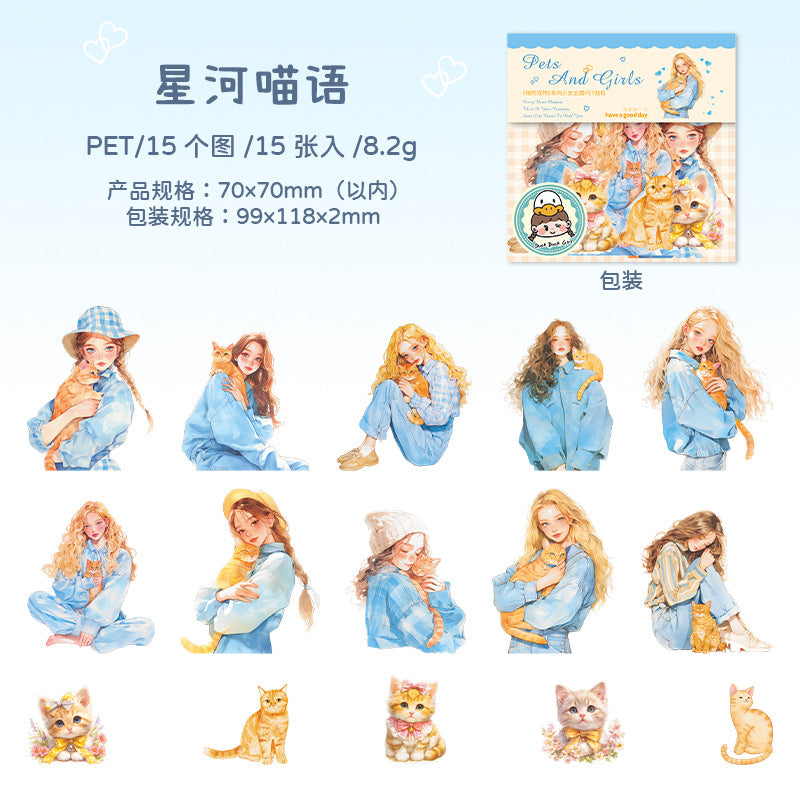 Girls Theme PET Stickers - Strawberry, Meow Claw & More - ViktaShop