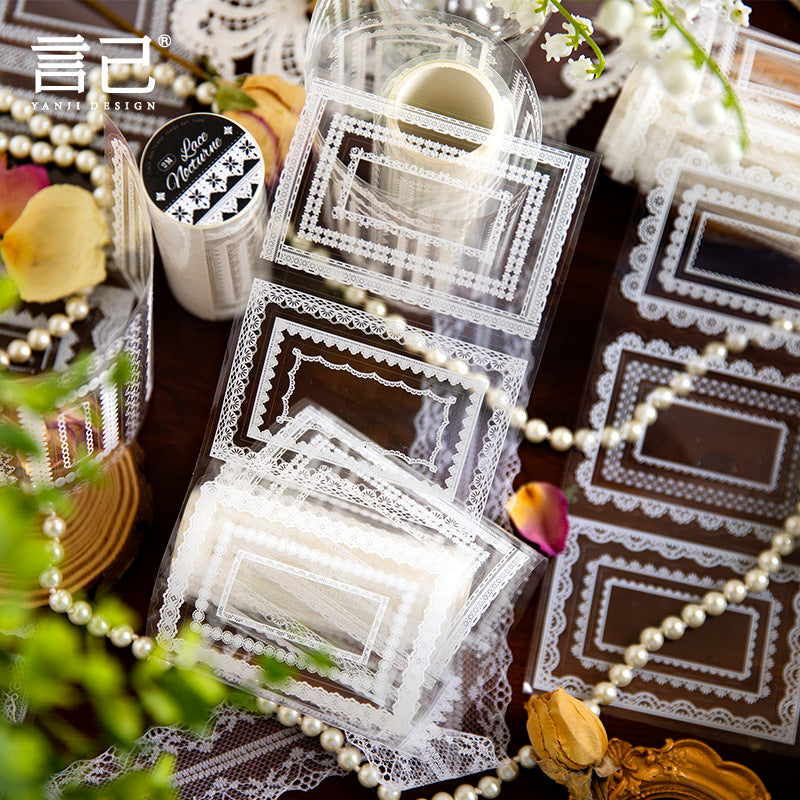 Lace Nocturne Series, Retro Border Decoration PET Tape, 6 Options - ViktaShop