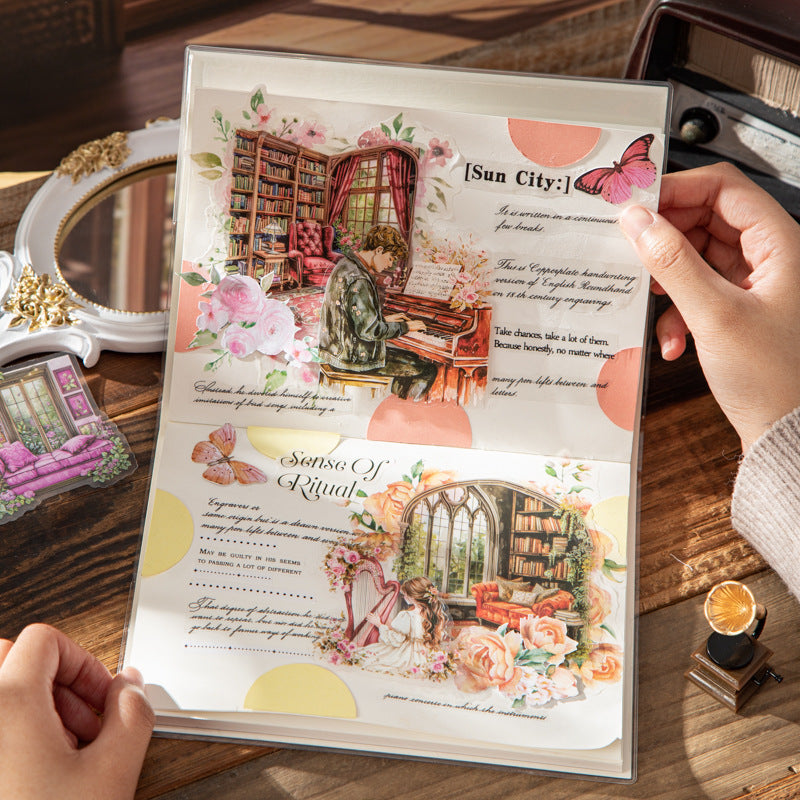 PET Sticker Bag - Light Retro Window Theme - 10 pcs - ViktaShop