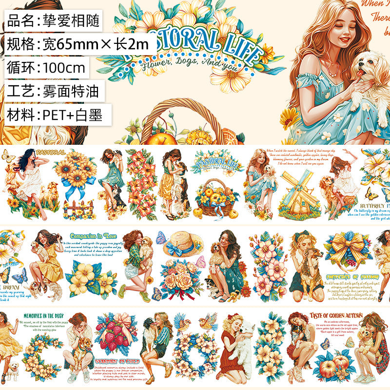 Retro Flower Hand Account Tape – Antique Material, PET Tape - 2m - ViktaShop