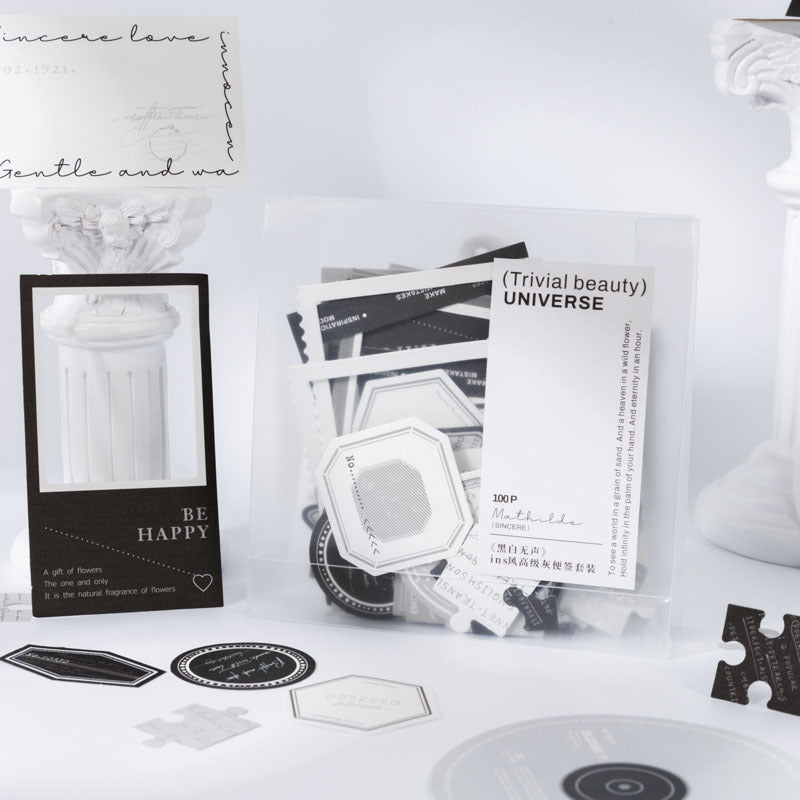 Black and White Silent Series Note Paper - 1 Set - ViktaShop