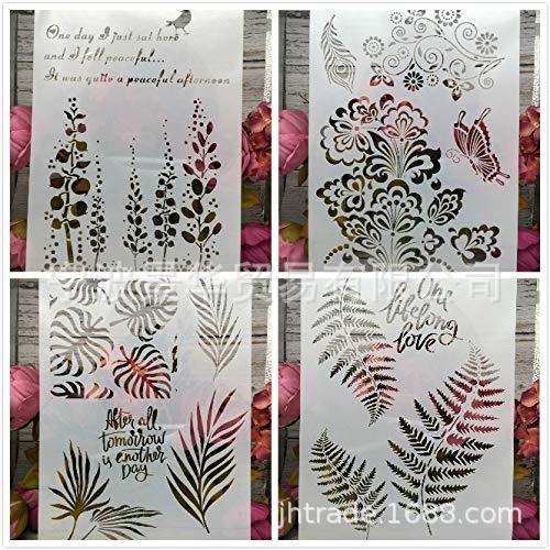 Plastic Stencil Template – Butterfly, Tree, Leaf, and Flower Spray Design, 6 Options - ViktaShop