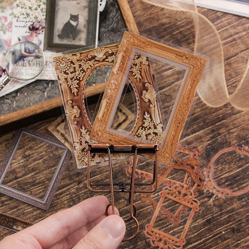 Antique Impression PET Stickers – Retro Frame & Border Design, 6 Options - ViktaShop