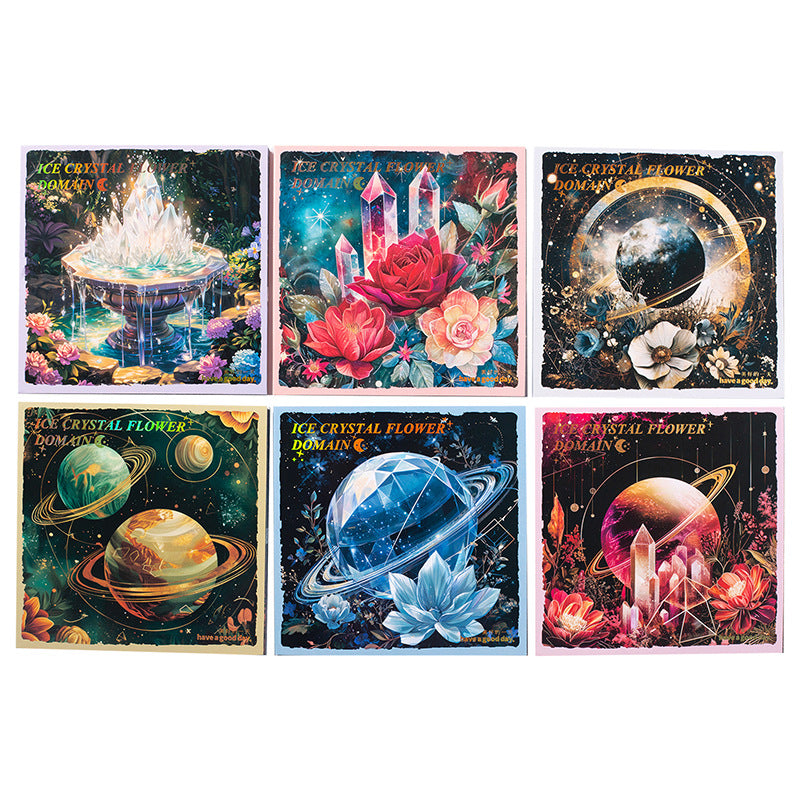 Decorative Paper – Ice Crystal Flower Series, 6 Options - ViktaShop