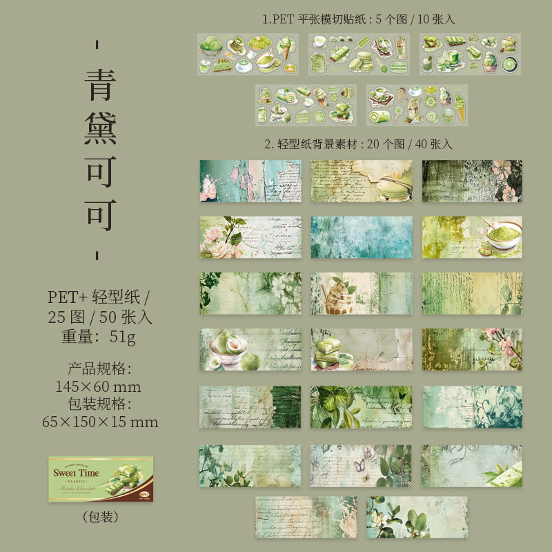 Boxed Double Material Die-Cut – Music Box & Chocolate Theme, 50 Pcs - ViktaShop