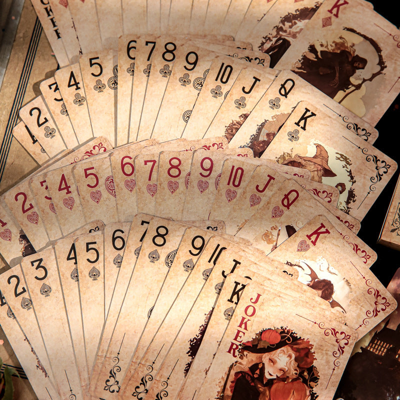 Póker de personajes - Serie Ciudad Mágica - Tema retro de chica