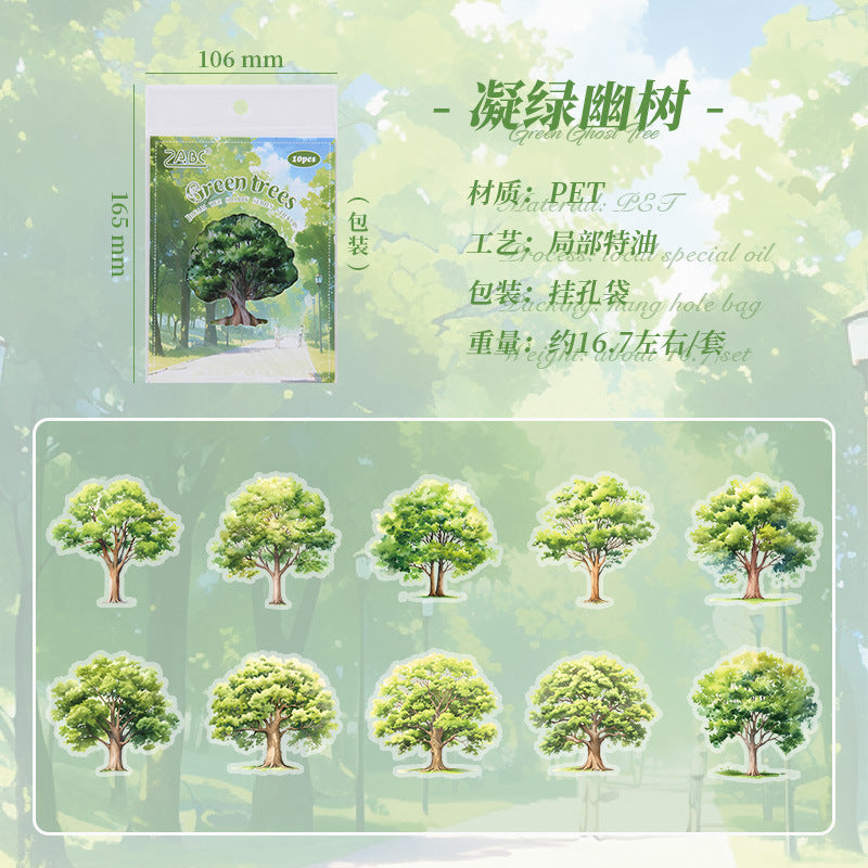 Waterproof PET Stickers – Natural Tree Scenery - ViktaShop