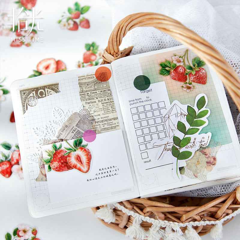 Fruit Series PET Gold Stickers - 20 Pcs