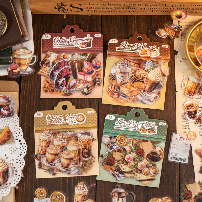 Leisure PET Sticker Bag – Half Engraved Coffee Series, Waterproof, 4 Options - ViktaShop