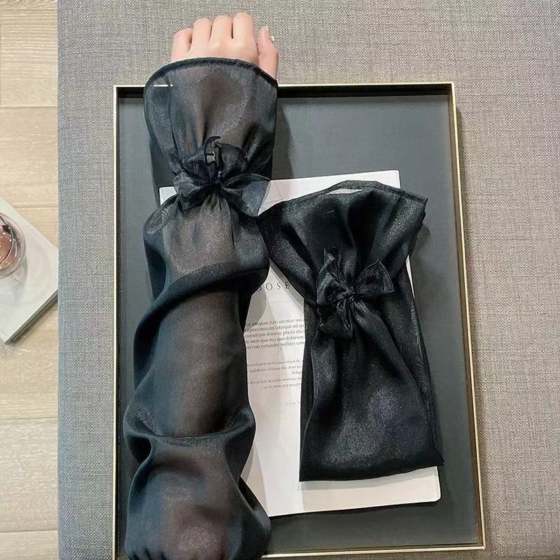 Summer Mesh Bow Ice Silk Sleeve - Flared Design - ViktaShop