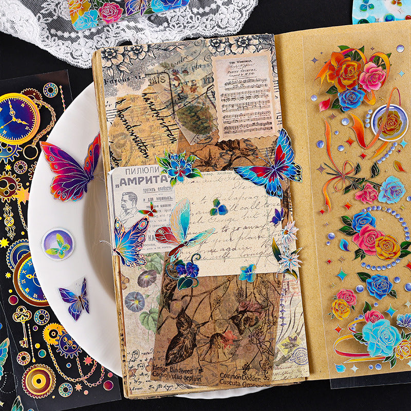 Vientiane Series Bronzing PVC Journal Stickers - Cute, 6 Options