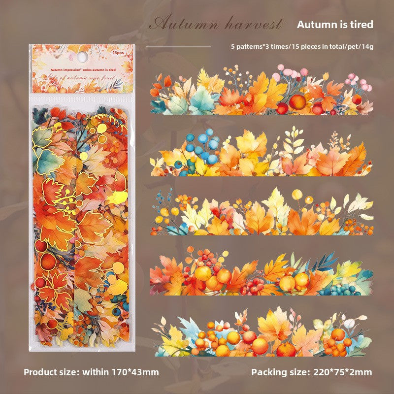 Autumn Impression PET Sticker Pack, 6 Options - ViktaShop