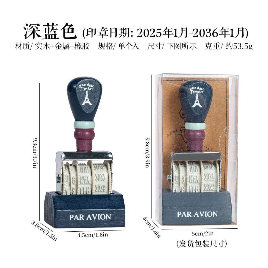 Retro Date Roller Seal – Adjustable Year Month Day DIY Stamp, 2 Options - ViktaShop