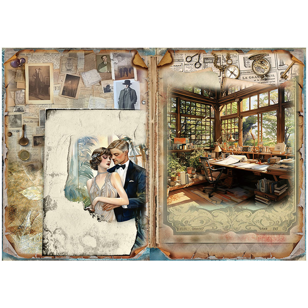 Retro Girl Material Paper - Palace Lolita Series, 15 Sheets - ViktaShop