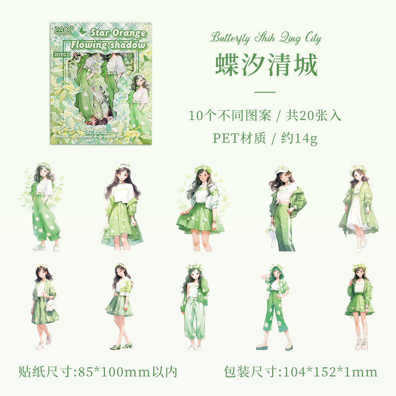 Sunseeker Sound Dream PET Sticker Pack – Creative Girl Character, 6 Options - ViktaShop