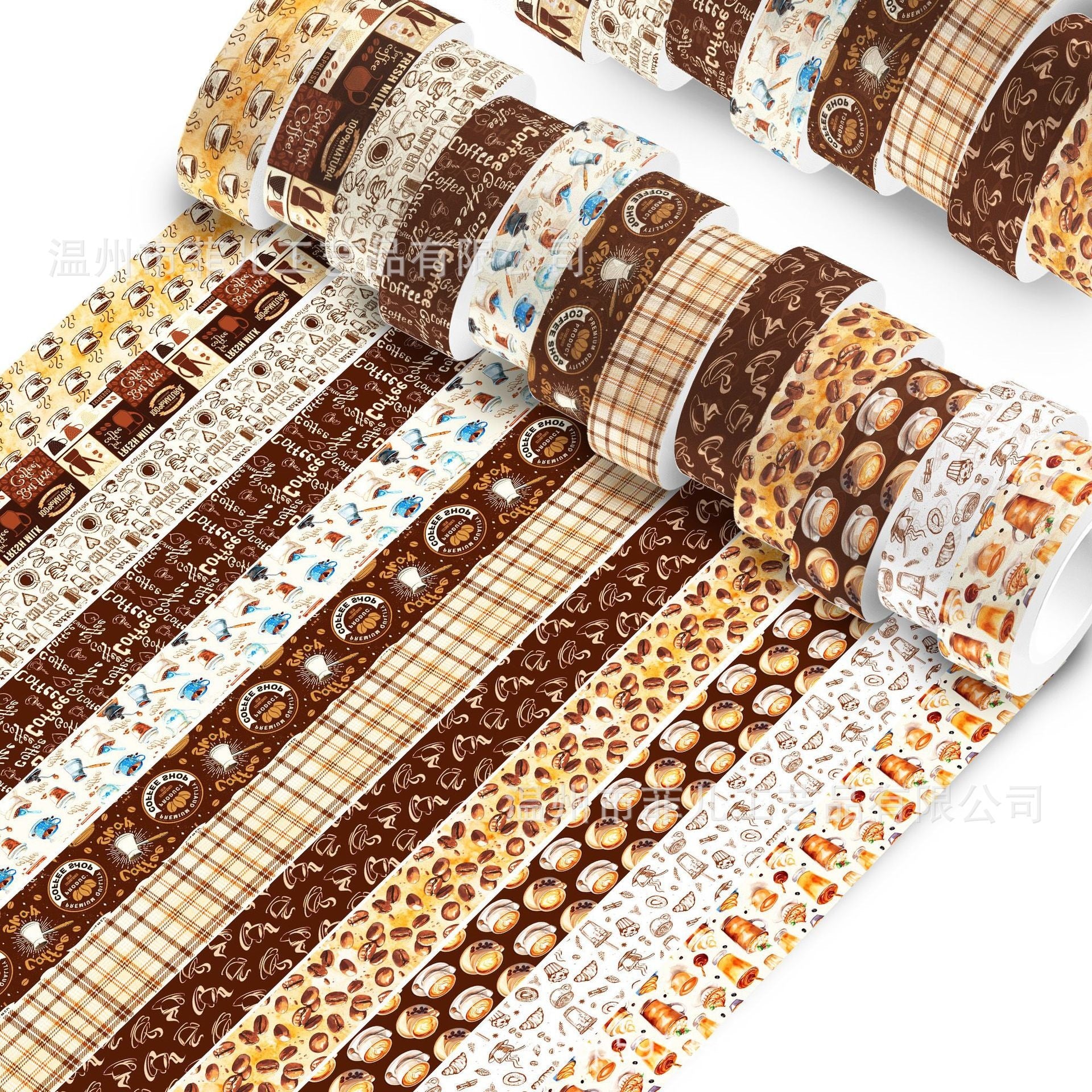 Retro Coffee Washi Tape – Transparent Coffee Bean & Winter Theme Roll - ViktaShop