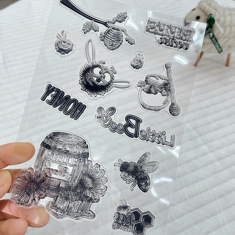 Bee Transparent Silicone Stamp – DIY PVC Children's Journal Decorative Seal - ViktaShop