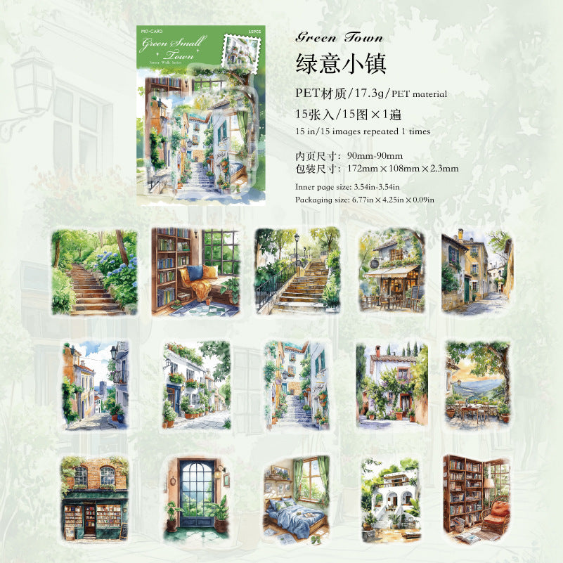 Street Stroll PET Landscaping Stickers, 15 Pcs - ViktaShop