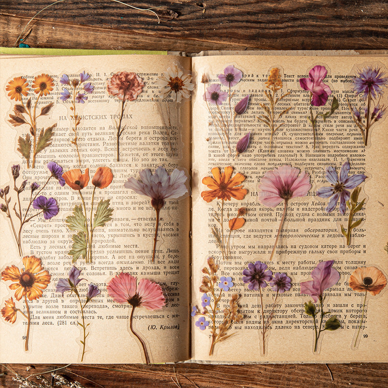 PET Sticker – Forest Whisper Retro Flower Series, 4 Options - ViktaShop