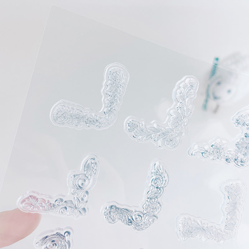 Corner Pattern Transparent Silicone Stamp – DIY PVC Decorative Seal - ViktaShop