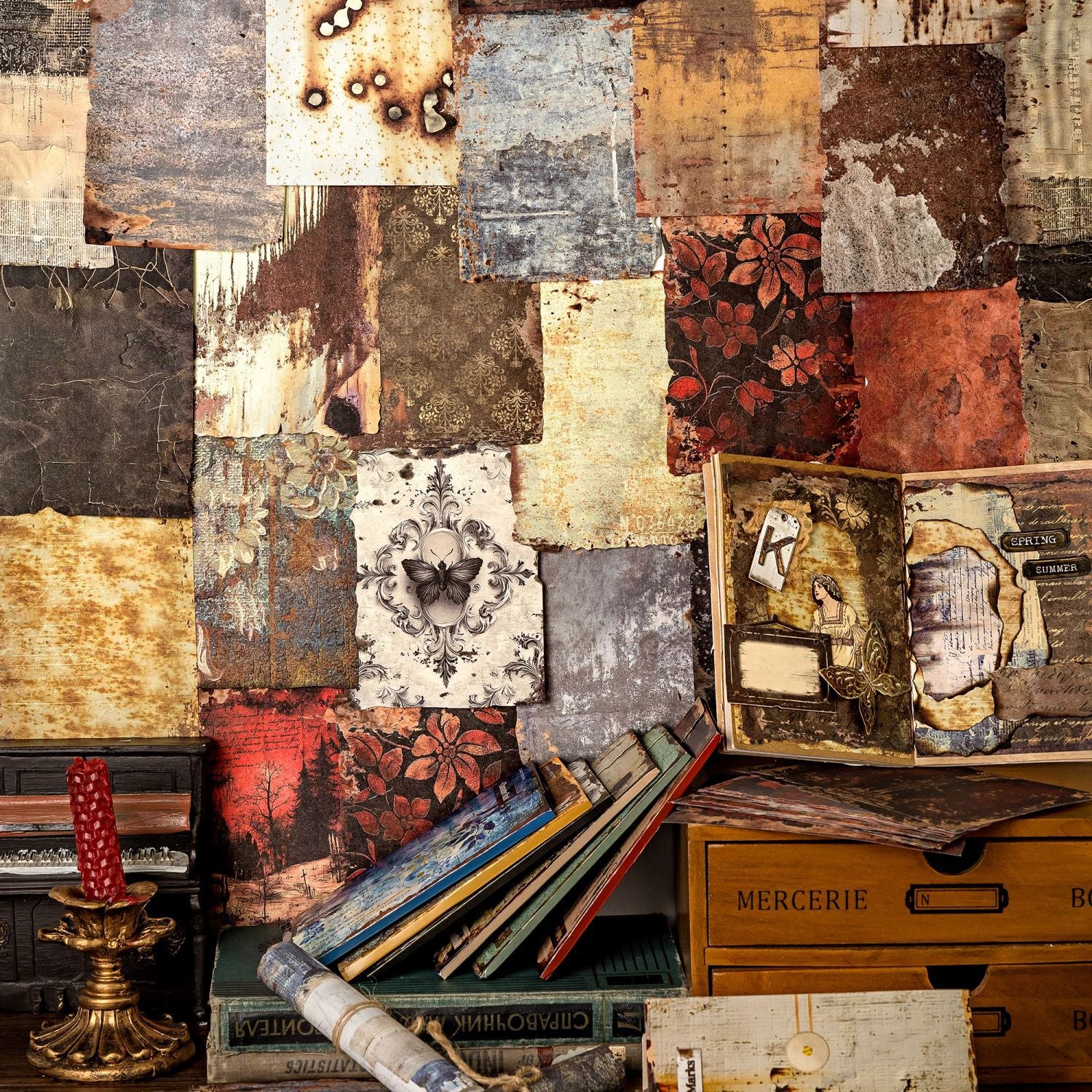 Sugar Poem Light Paper - Mottled Rust Shadow Series, 30 Sheets - ViktaShop