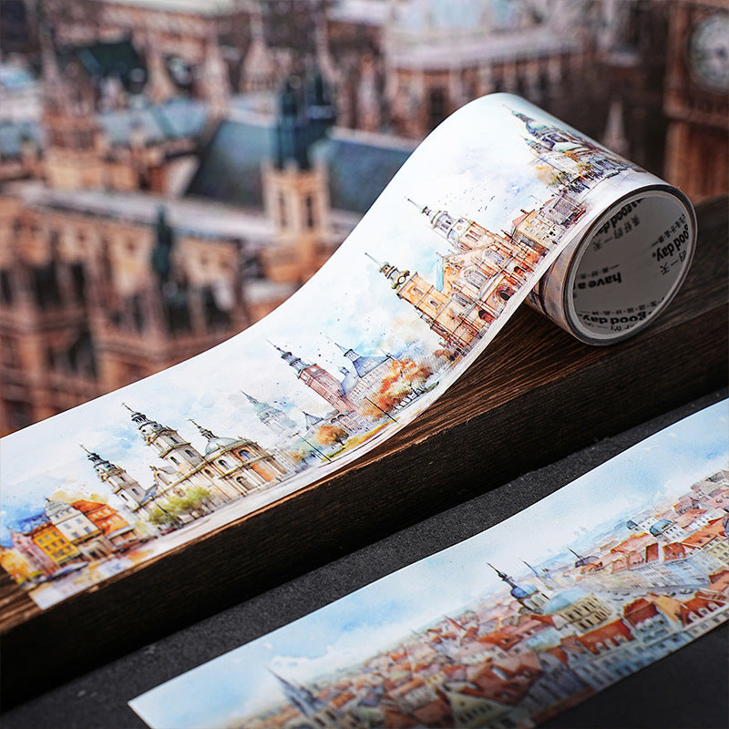 Scenery Series, City Travel Landscaping Washi Tape, 2m - ViktaShop
