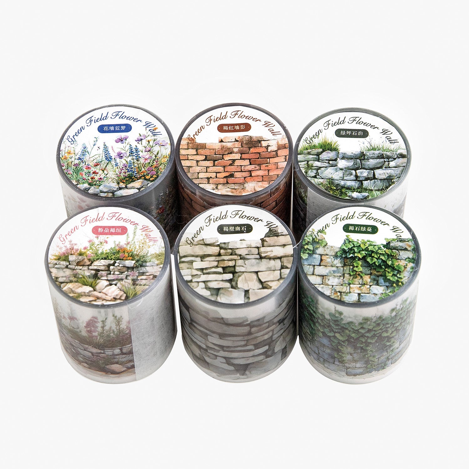 Twilight PET Tape - Green Wild Flower Wall Series, 2m - ViktaShop