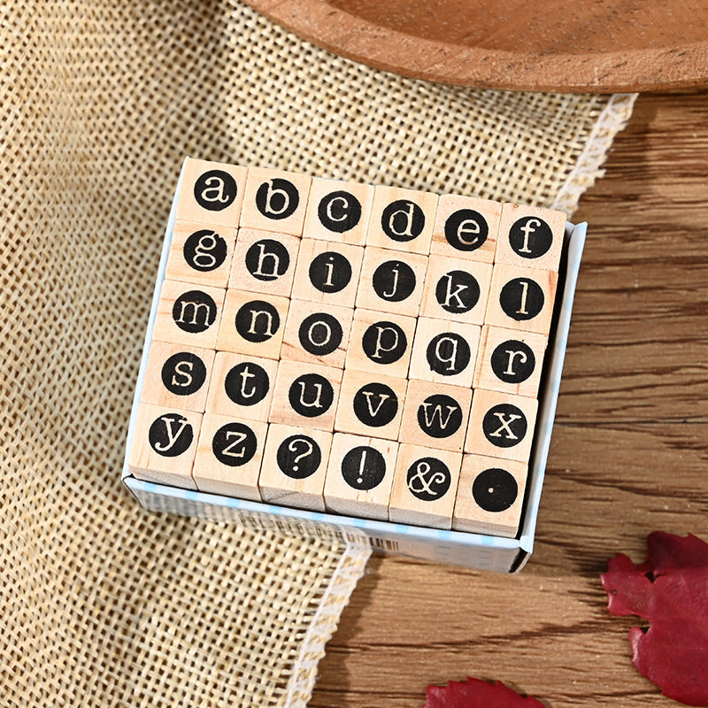 Wooden Stamp Set – English Journal DIY Diary Seals, 4 Options - ViktaShop