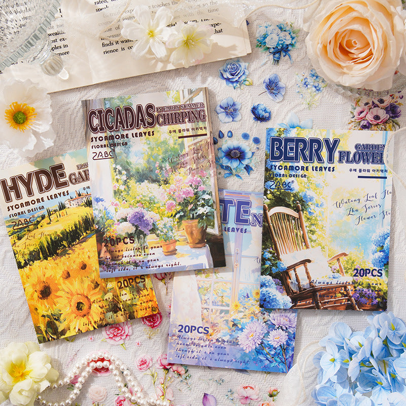 PET Sticker Book Garden Series, 4 Options - ViktaShop